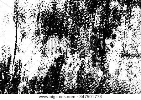 Grunge Used Dirty Background. Distress Urban Frame Texture. Brushed Black Paint Cover. Overlay Aged 
