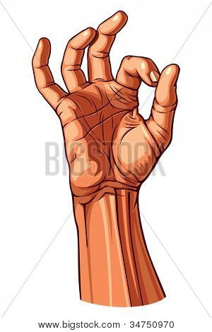 OK rukou gesto. Vektorové ilustrace