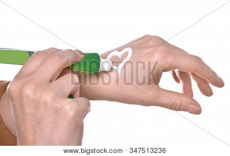 Closeup Shot Of Beautiful Female Hands  Applying Moisturiser