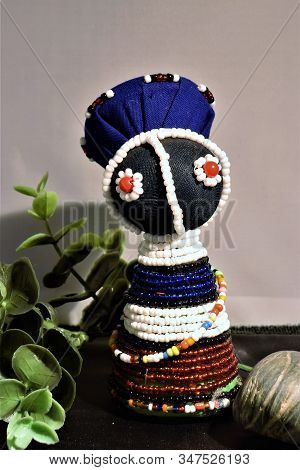 Small African Ndebele Bead Doll From South Africa.