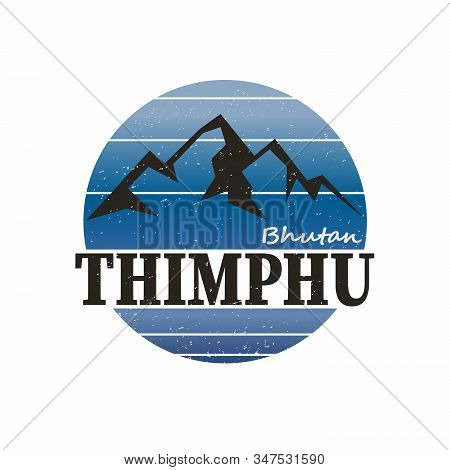 Thimphu City, Vector Logo T-shirt Design On A White Background