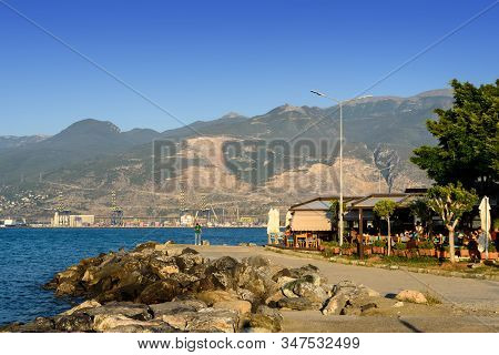 Turkey, Hatay - August 24, 2019: Beautiful View Of Iskenderun Seaside In Evening, Hatay, Turkey