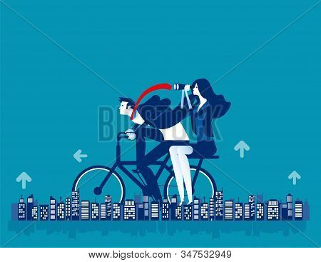 Office People Riding Bicycle Healthy Lifestyle. Concept Business Vector Illustration, City Building,