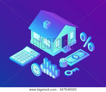 Mortgage Concept. House Loan Or Money Investment To Real Estate. Property Money Investment Contract.