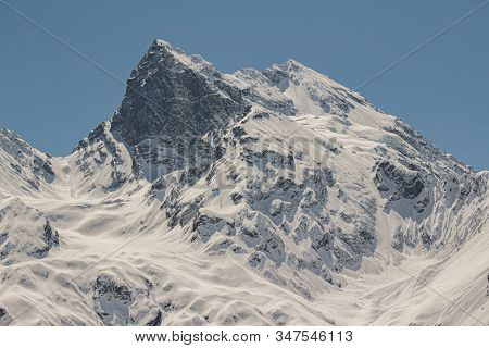 Natural Monument El Morado. Close Up Of The Mountain El Morado, In Cajón Del Maipo, Central Andes Of