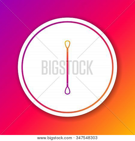 Color Line Cotton Swab For Ears Icon Isolated On Color Background. Circle White Button. Vector Illus