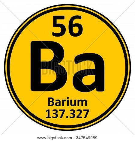 Periodic Table Element Barium Icon On White Background. Vector Illustration.