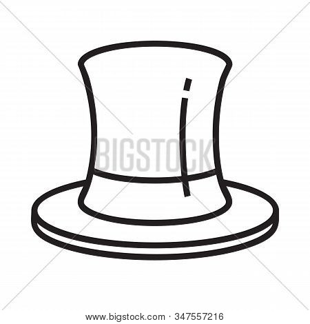Cylinder Icon In Line And Pixel Perfect Style. Hat Sign For Game Web Design.