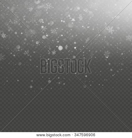 Christmas Snow Falling Overlay Effect. Eps 10 Vector