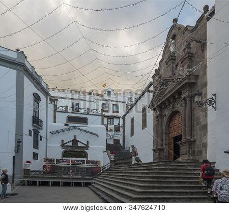 Santa Cruz De La Palma, La Palma, Canary Islands, Spain, December 30, 2019: Old Baroque Chuch Of Igl