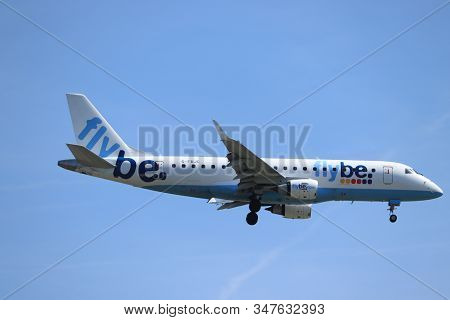 Amsterdam, The Netherlands - June, 1st 2019: G-fbjc Flybe Embraer Erj-175
 Final Approach To Polderb
