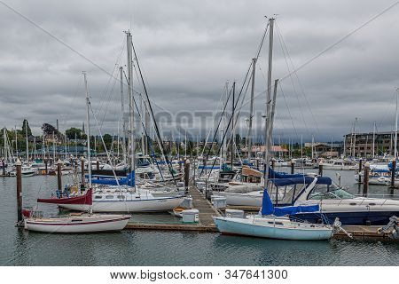 Bellingham, Washington - July 7, 2019: The Port Of Bellingham Operates Two Large Marinas, With Slips