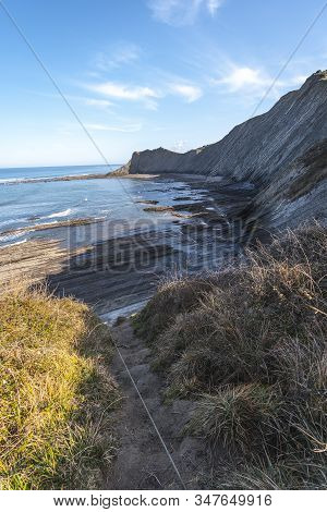 Impressive Geopark In Sakoneta In Deba, Seen From Above. Basque Country