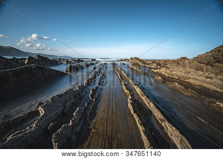 Geopark In Sakoneta On The Coast Of Deba. Basque Country