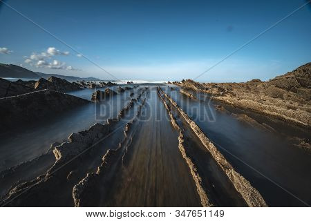 Beautiful Stones In Sakoneta On The Coast Of Deba. Basque Country