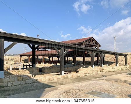 Good Samaritans Inn, Israel - January 11, 2020: Museum Of Ancient Mosaics From Different Places Of I