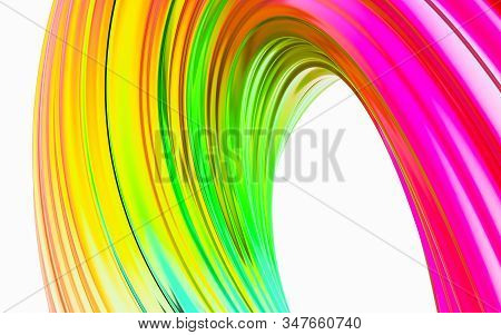Colorful Glossy Modern Futuristic Abstract Architectural Screw Pattern Metal Strucuture 3d Render Il