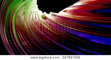 Colorful Glossy Futuristic Modern Abstract Architectural Screw Pattern Metal Strucuture 3d Render Il