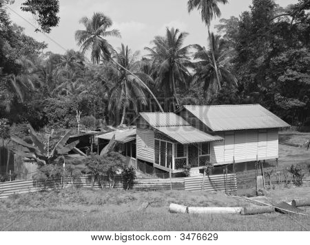 Village House, Pulau Ubin, Singapur (B&W)