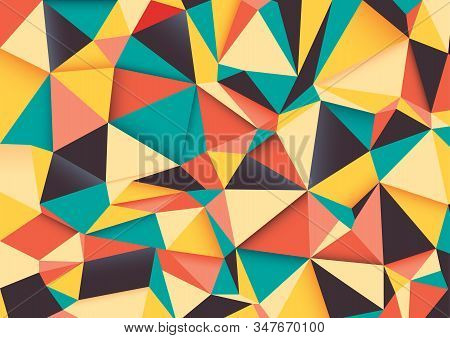 Multicolor Geometric Rumpled Triangular Low Poly Style Gradient Illustration Graphic Background. Vec