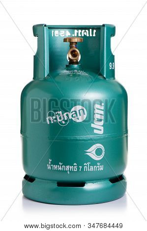 Bangkok, Thailand - January 11, 2017: The 7 Kgs. Of Lpg Cylinder From Ptt. Ptt Is A Thai State-owned