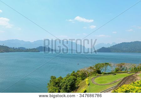 View From The Dam Ridge Area At Ratchaprapa Dam At Khao Sok National Park, Surat Thani Province.