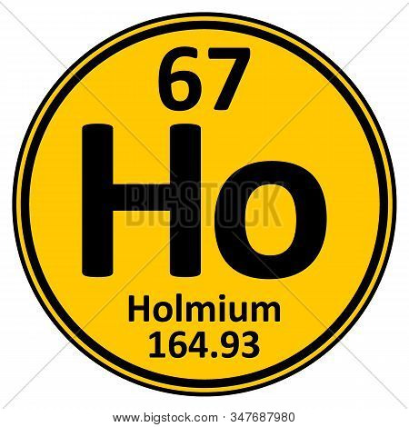 Periodic Table Element Holmium Icon On White Background. Vector Illustration.