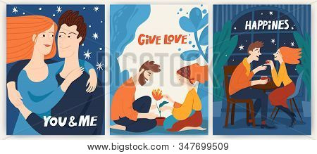 Valentines Day Posters Or Cards With Cute