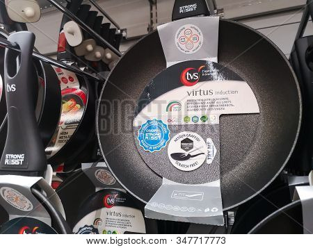 Italian Black Non-burning Scallop Virtus In Hypermarket Metro Ag January 20, 2020 In Russia, Kazan, 