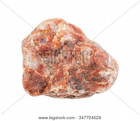 Closeup Of Sample Of Natural Mineral From Geological Collection - Pebble Of Pegmatite Feldspar Rock 