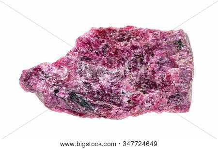 Closeup Of Sample Of Natural Mineral From Geological Collection - Unpolished Eudialyte Rock Isolated