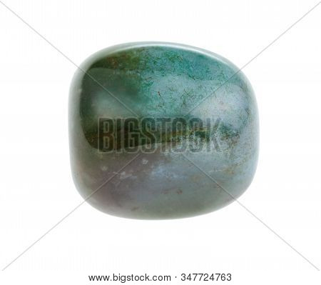 Closeup Of Sample Of Natural Mineral From Geological Collection - Polished Heliotrope (bloodstone) G