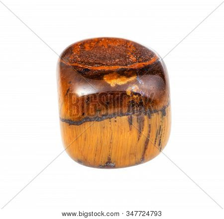 Tiger's Eye Gemstone Isolated On White