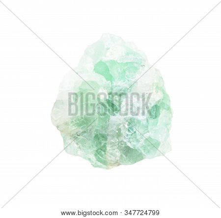 Closeup Of Sample Of Natural Mineral From Geological Collection - Unpolished Green Fluorite (fluorsp