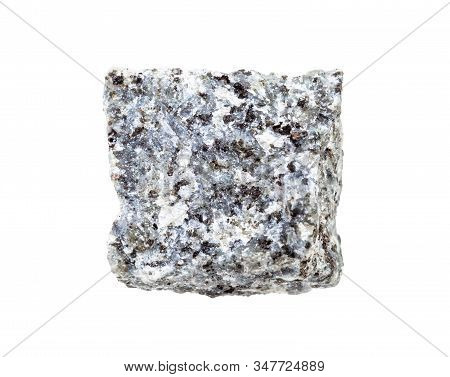 Closeup Of Sample Of Natural Mineral From Geological Collection - Unpolished Gabbro Rock Isolated On