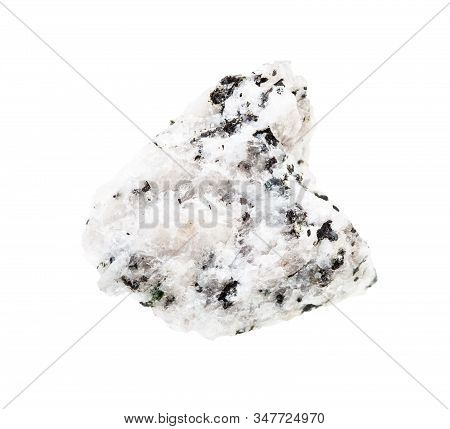 Closeup Of Sample Of Natural Mineral From Geological Collection - Unpolished Diorite Rock Isolated O
