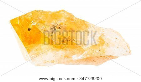 Closeup Of Sample Of Natural Mineral From Geological Collection - Unpolished Citrine (yellow Quartz)