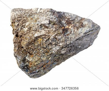 Closeup Of Sample Of Natural Mineral From Geological Collection - Unpolished Arsenopyrite Rock Isola