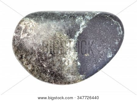 Closeup Of Sample Of Natural Mineral From Geological Collection - Polished Olivinite Rock Isolated O