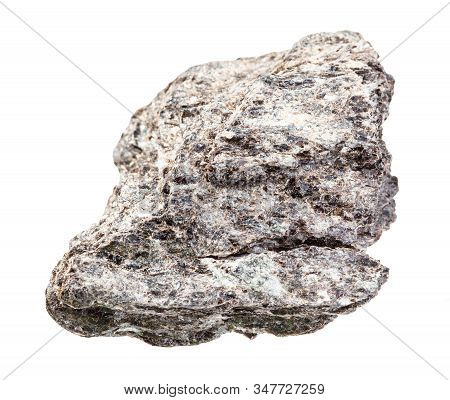 Closeup Of Sample Of Natural Mineral From Geological Collection - Rough Quartz-biotite Slate Rock Is