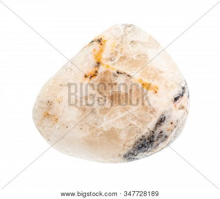 Closeup Of Sample Of Natural Mineral From Geological Collection - Polished Baryte Gemstone Isolated 