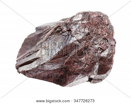 Closeup Of Sample Of Natural Mineral From Geological Collection - Raw Hematite (iron Ore) Rock Isola