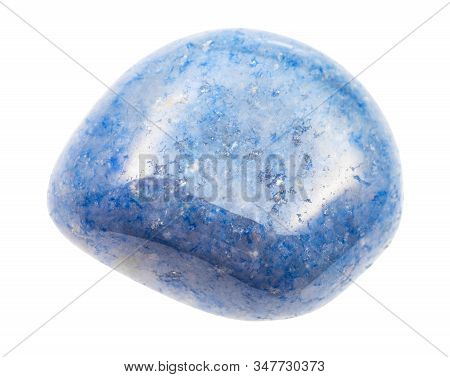 Closeup Of Sample Of Natural Mineral From Geological Collection - Polished Blue Aventurine Gem Stone