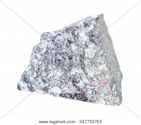 Closeup Of Sample Of Natural Mineral From Geological Collection - Rough Stibnite (antimonite) Rock I