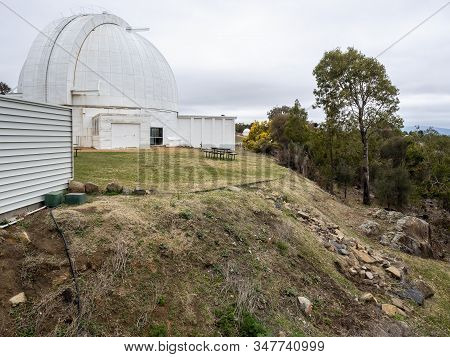 Canberra, Australia - Sep 8, 2018: Telescope Observatory Dome Station At The Mount Stromlo Observato