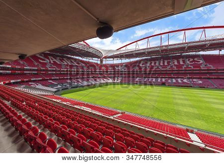 Lisboa, Portugal - April 2018: View At Estadio Da Luz - The Official Playground Of Fc Benfica