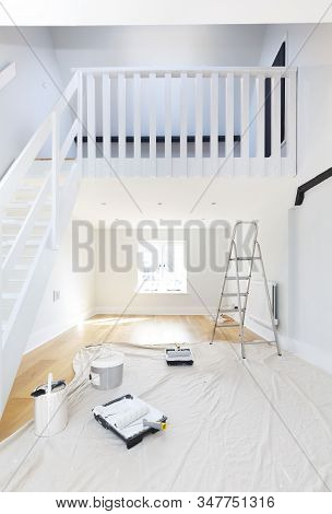 Decorating A Room With Emulsion. Depicts Home Improvement, Diy And Redecorating