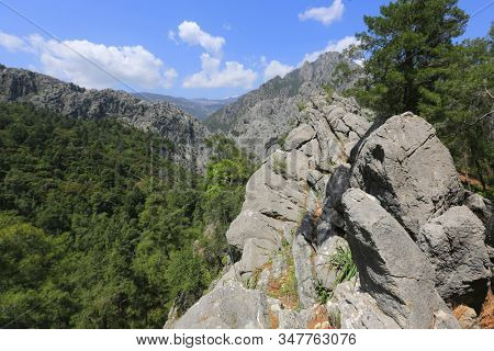 Roks in mountains. Landscape in turkish mountrains, Likya Yolu, Kemer
