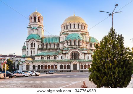 Sofia, Bulgaria - July 07, 2019: Cathedral Saint Aleksandar Nevski In The Center Of The Bulgarian Ca