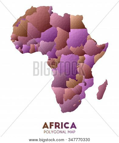 Africa Map. Actual Low Poly Style Continent Map. Classy Vector Illustration.